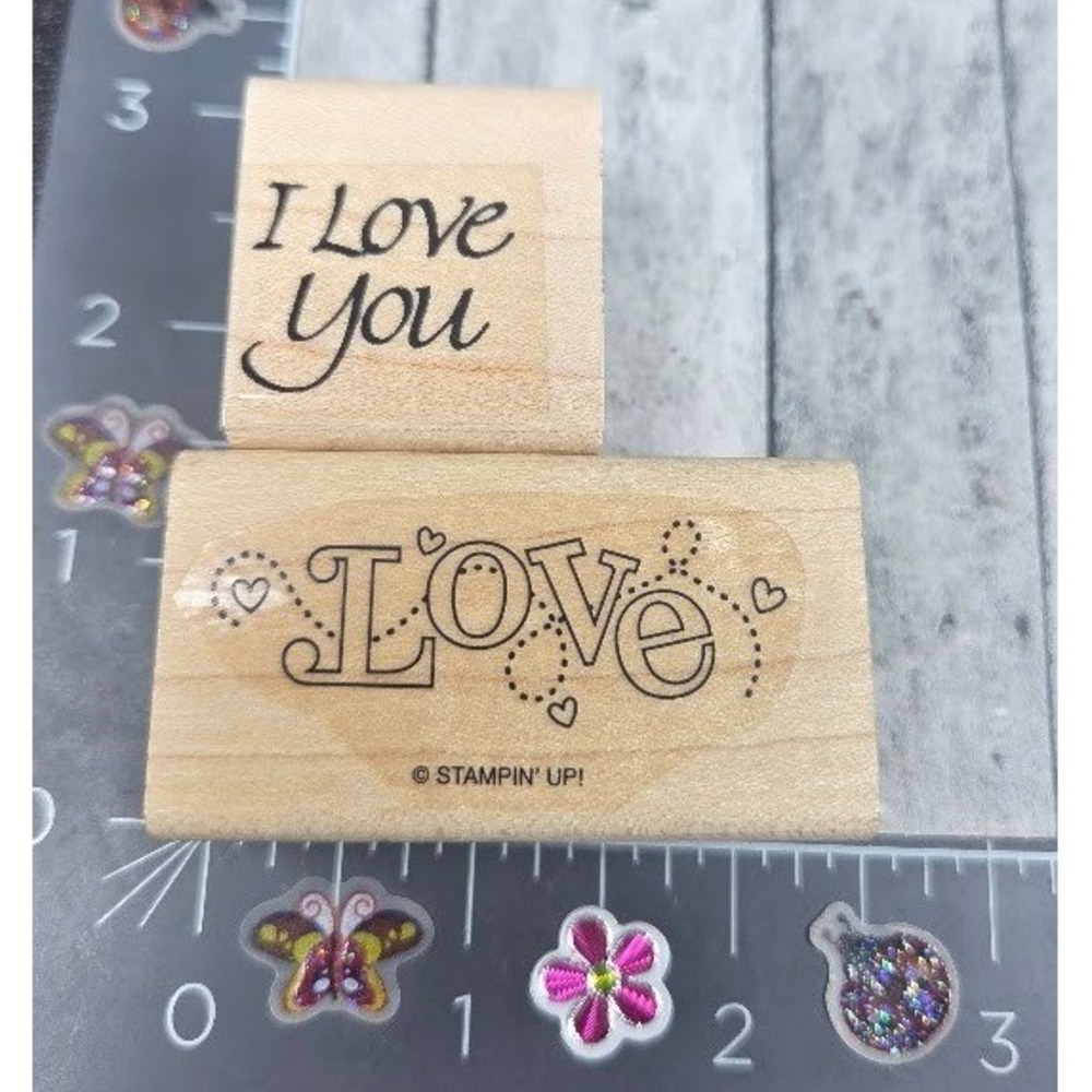 Stampin' Up! Love You Lot of 2 Hearts Rubber Stamp Wood #S16